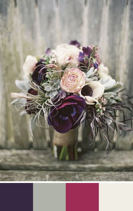 Свадьба - 5 Dark Purple Color Palettes For Your Wedding Day.