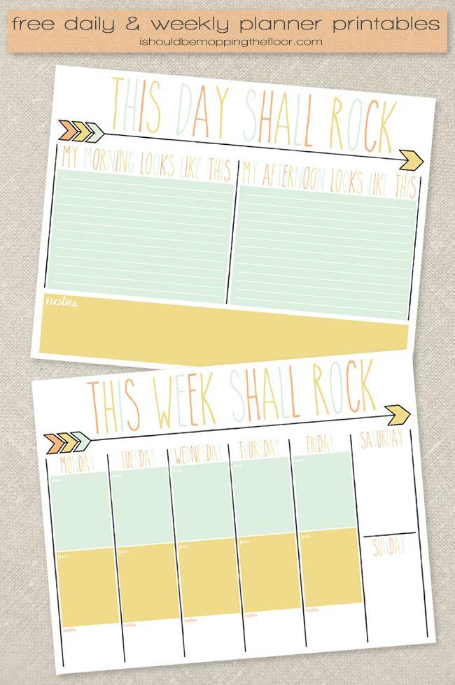 Hochzeit - I Should Be Mopping The Floor: Free Daily And Weekly Planner Printables