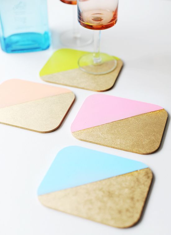 زفاف - Poppytalk: DIY: Colour Blocked Coasters