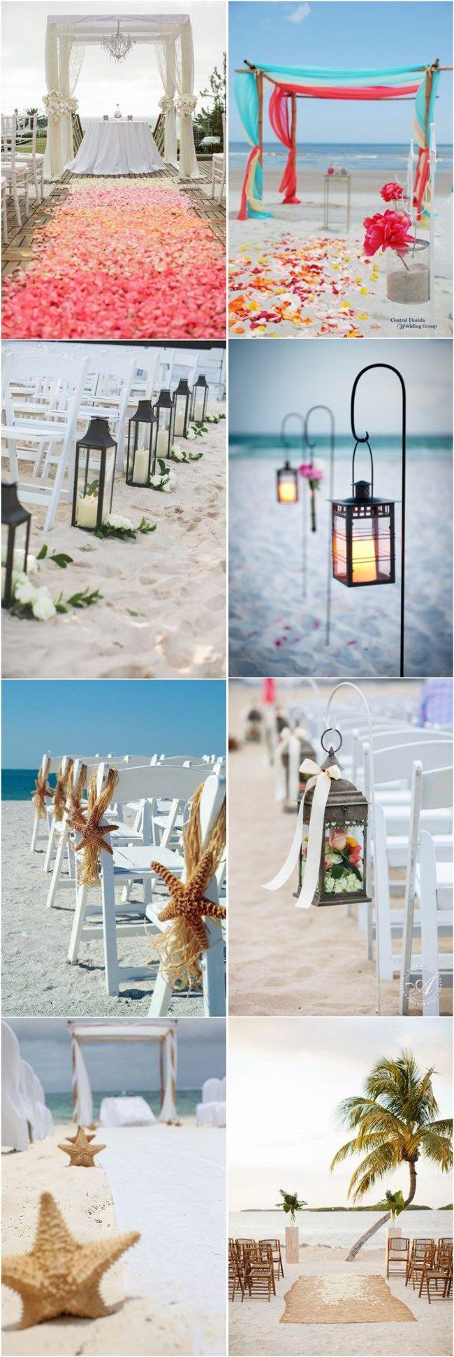 Mariage - 50 Beach Wedding Aisle Decoration Ideas