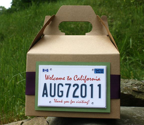 زفاف - Wedding Welcome Bag/Basket - Partying Favor - California Plate Theme