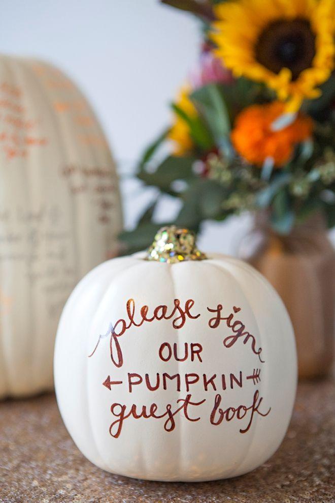 Wedding - Learn How To DIY A Darling Pumpkin Guest Book!