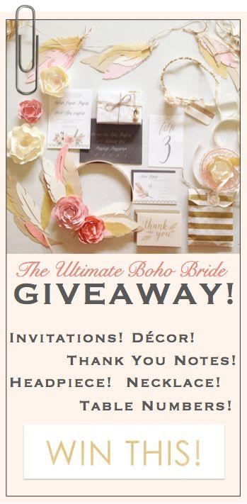 Wedding - The Ultimate Giveaway For The Boho Bride!