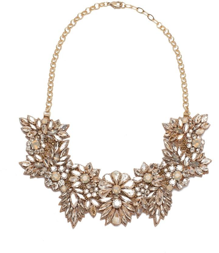 Mariage - Deepa Gurnani Bouquet of Crystals Bridal Necklace, Champagne