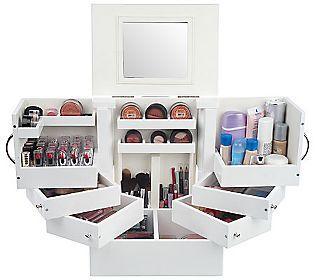Mariage - Luxury Deluxe Wood Cosmetic Box W/Mirror By Lori Greiner - H165015 — QVC.com