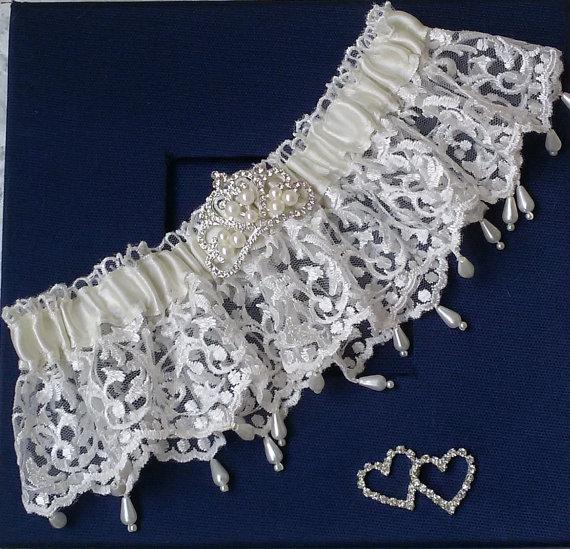 Hochzeit - Wedding leg garter, Wedding Garter ,Garter, Bridal Garter ,İvory Lace Garter, Bridal Accessory,Wedding Accessory