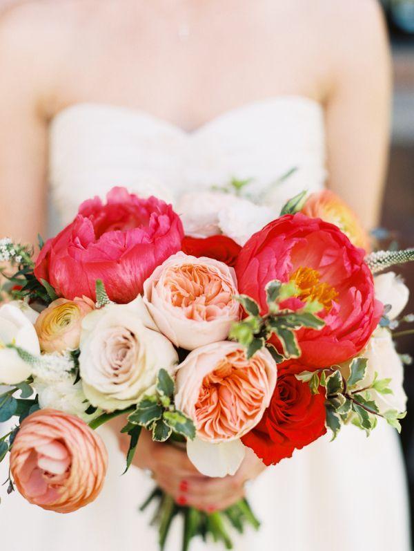 Wedding - Bouquet With Fuchsia Peonies