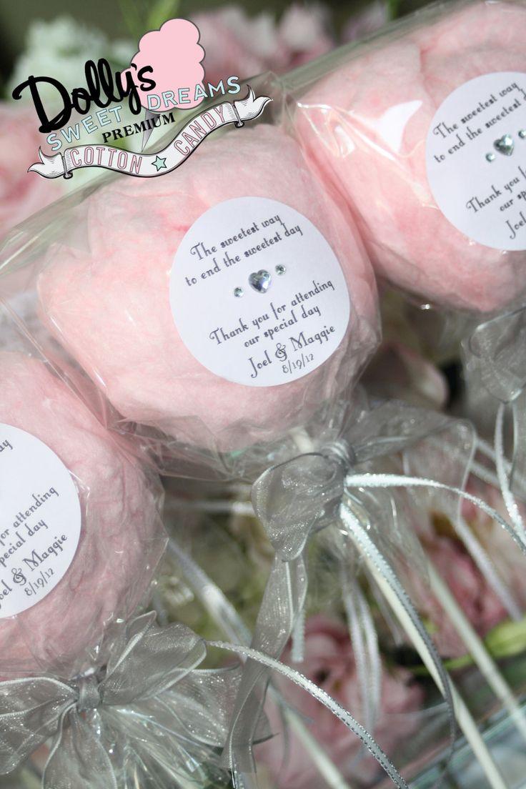زفاف - 100 Cotton Candy Lollipops With Custom Labels