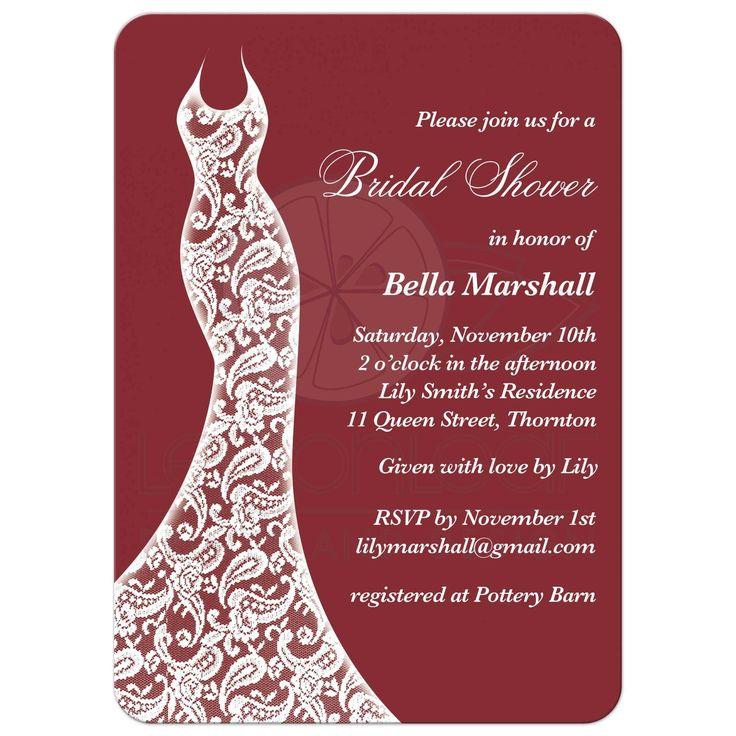 Свадьба - Bridal Shower Invitation - Beautiful Marsala