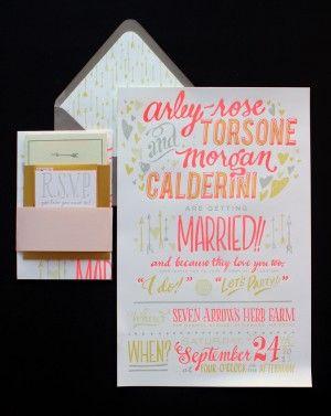 Wedding - Arley-Rose   Morgan's Neon Wedding Invitations