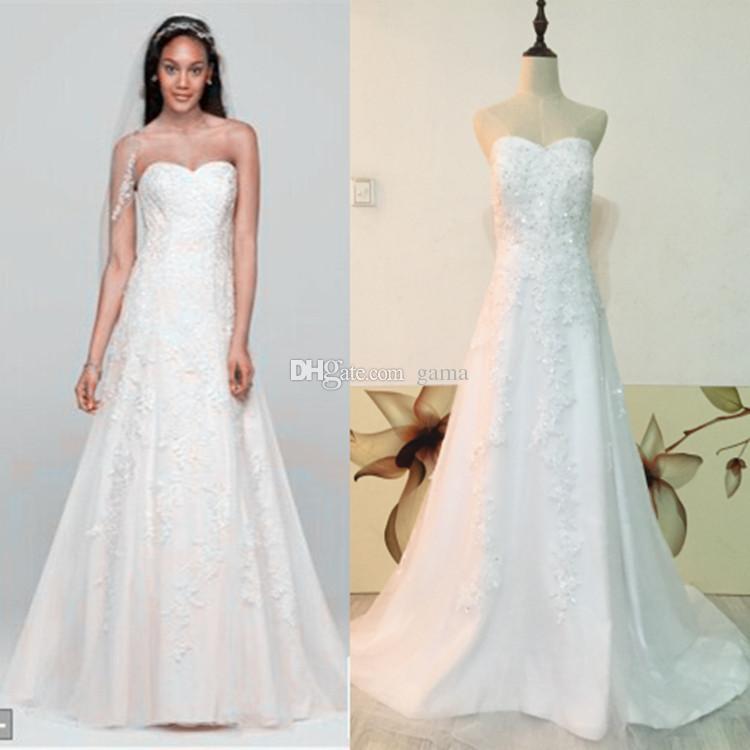 Wedding - Vestido Noiva Robe De Mariage Lace Wedding Dresses Sweetheart Tulle A Line Floor Length Zipper Closure Bridal Gown with Beading And Sequins Online with $163.25/Piece on Gama's Store 