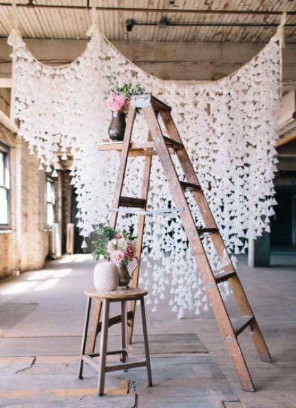 Wedding - DIY Wax Paper Backdrop 