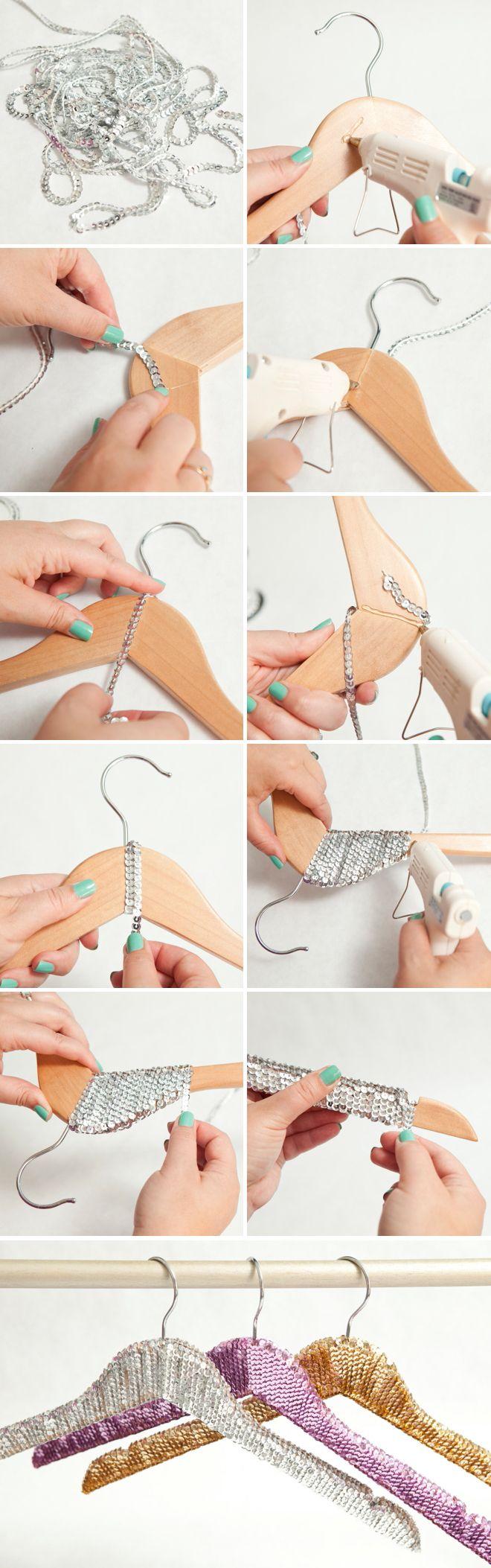 زفاف - Learn How To Make These Fabulous Sequin Hangers!