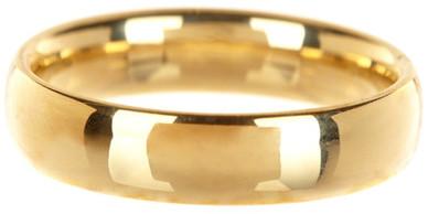 Mariage - 14K Yellow Gold 4mm Shiny Comfort Fit Size Wedding Band