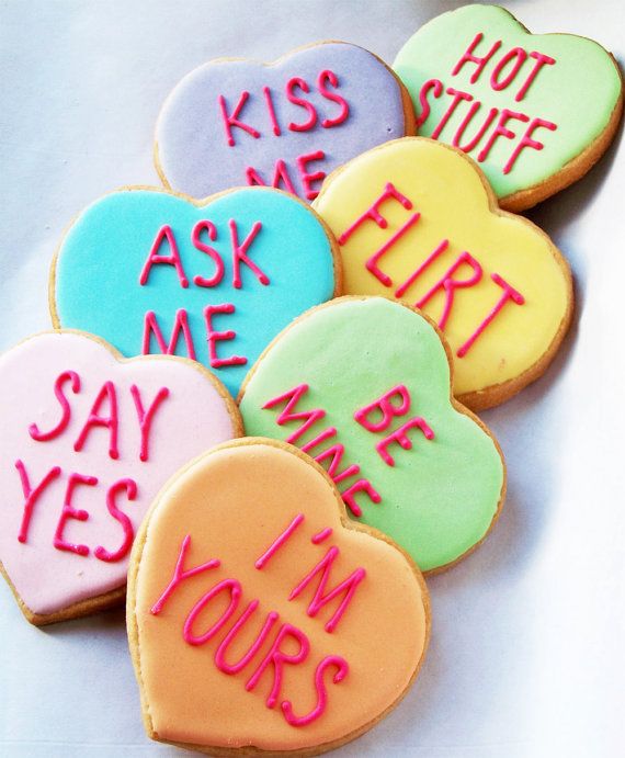 زفاف - Conversation Heart Cookies