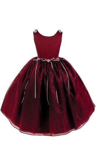 Hochzeit - Amazon.com: AMJ Dresses Inc Big Girls Simple Burgundy Flower Girl Holiday Dress Size 8: Special Occasion Dresses: Clothing
