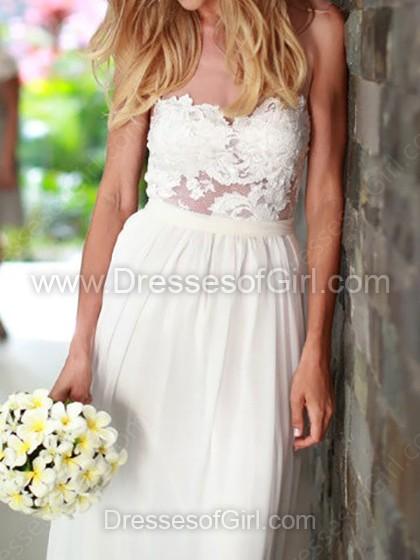Wedding - Sheath/Column Chiffon Floor-length Lace Wedding Dresses
