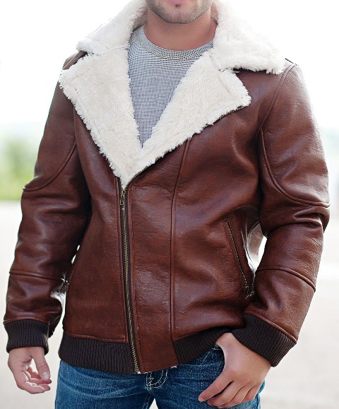 Hochzeit - MENS REAL LEATHER SHEARLING FUR BOMBER JACKETS