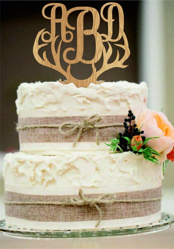 Mariage - Wedding Cake Topper, Rustic Wedding Decor, Couple Monogram, Rustic Cake Topper, Country Wedding, Wooden Monogram Cake Toppers
