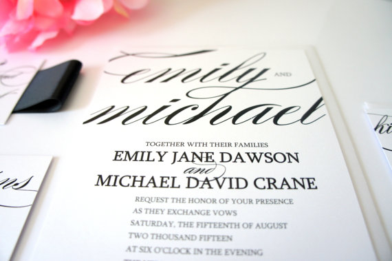 Sample of elegant wedding invitations