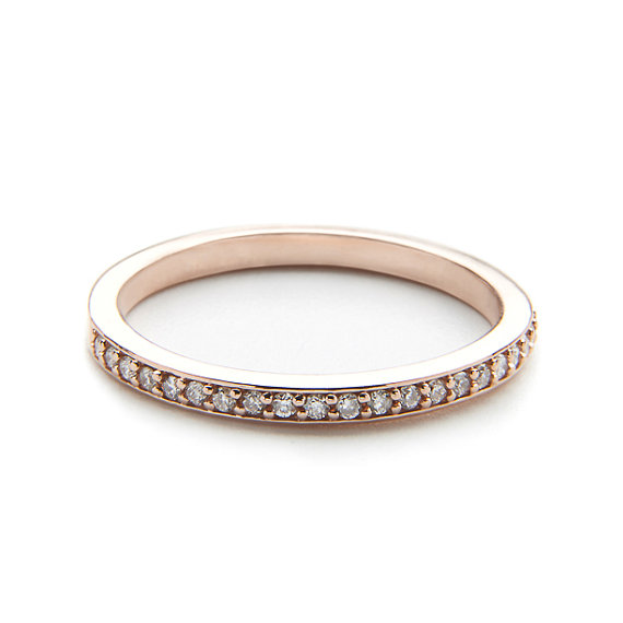 Hochzeit - ROSE GOLD wedding band // diamond wedding band // custom engagement ring // diamond engagement ring // rose gold engagement ring //