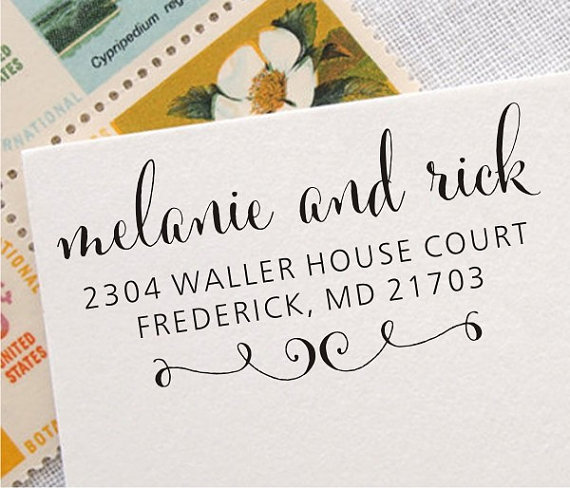 زفاف - Return Address Stamp - Custom Address Stamp, Wedding Stamp, Self Inking Return Address Stamp (020)