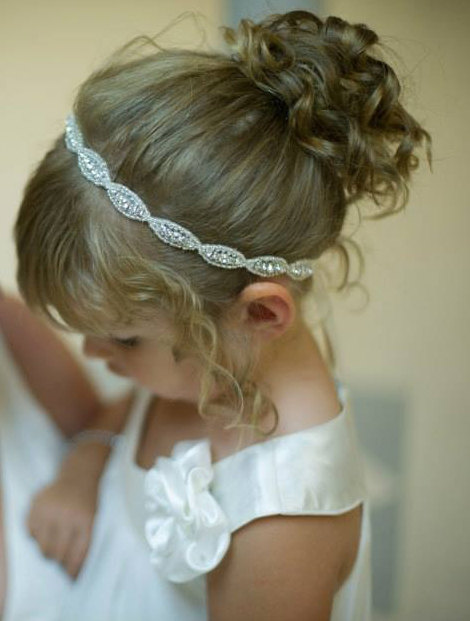Свадьба - Flower girl, Headpiece, Headband, Flower Girl Hair Accessories, Child Headband, Weddings, Bridal Accessories, Rhinestone headband, Girl