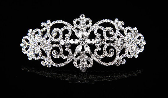 زفاف - SWARVOSKI Crystal bridal head piece , crystal hair comb , rhinestone head piece