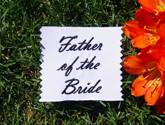 Свадьба - Personalized  Labels ''Father of the Bride'' by Natalia Sabins Custom Embroidered