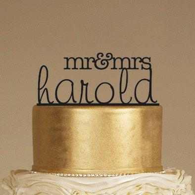 Mariage - Custom Wedding Cake Topper - Personalized Monogram Cake Topper - Mr And Mrs - Cake Decor - Bride And Groom