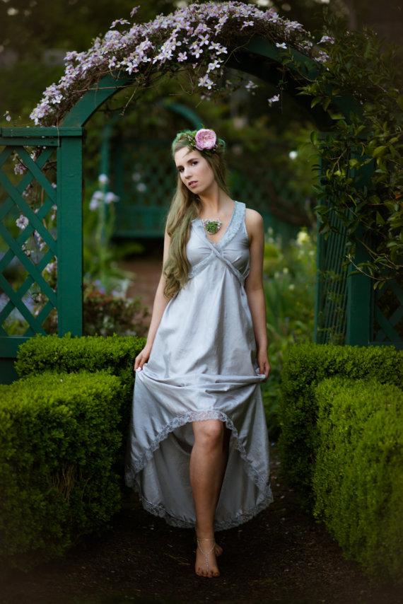 Свадьба - COUPON SALE-Garden Gown Madison-Featured in Oregon Bride Magazine-Whimsical-Boho-Beach-Bridesmaids-Alternative wedding Gown-CRBoggs Original