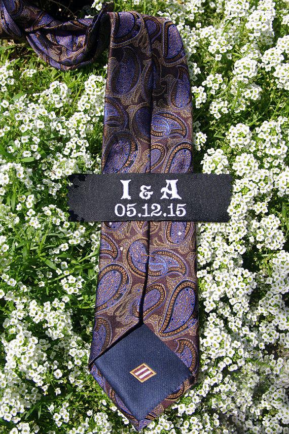 Wedding - Groom's Personalized  Labels  by Natalia Sabins Custom Embroidered