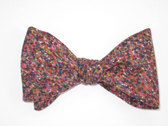 Mariage - Mens Bow Tie Liberty Of London Virtual Light Reds Pixels Versatile Freestyle Self Tie Your Own BowTie