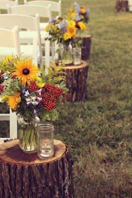 زفاف - 37 Spectacular Fall Wedding Aisle Décor Ideas