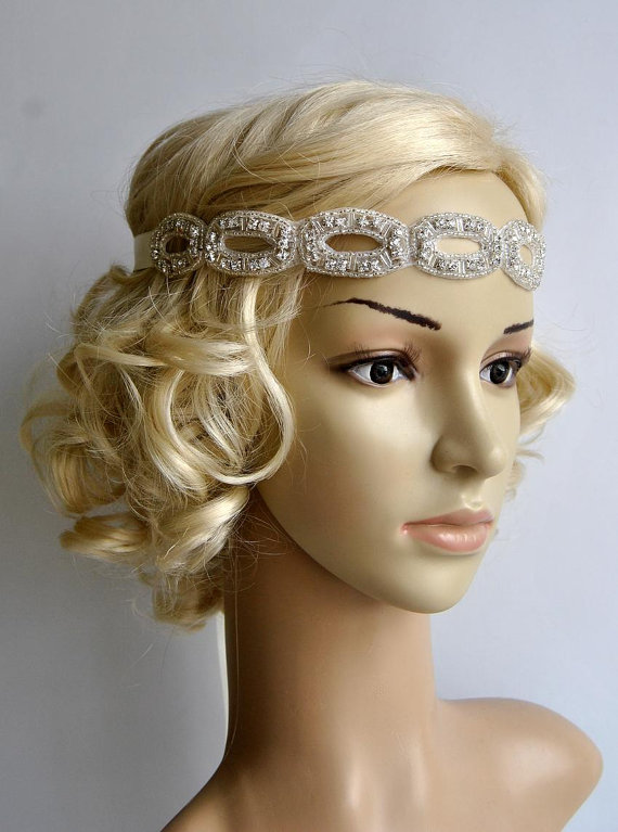 Hochzeit - Crystal Headband, Wedding Headband,Rhinestone Headband, Wedding Bridal Headpiece, Headpiece,1920s Flapper great gatsby flower girl headband