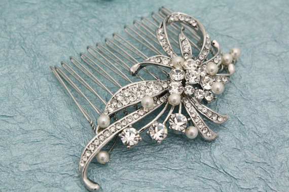 Свадьба - Bridal hair comb Wedding hair accessories 1920's Bridal headpiece Wedding hair comb Bridal hair jewelry Wedding accessories Bridal jewelry
