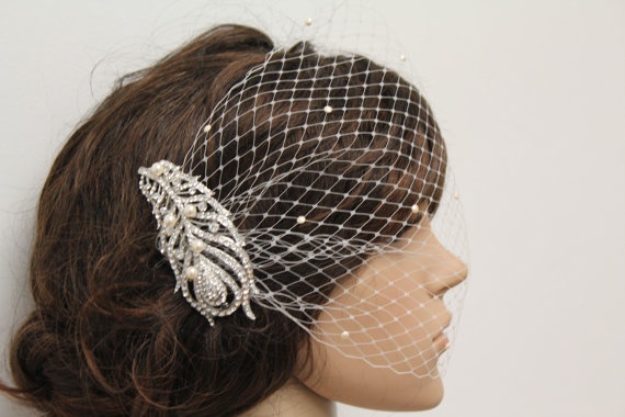 Свадьба - Wedding Hair Accessories Bridal Hair Jewelry Wedding Hair Combs Bridal Birdcage Veil Wedding Fascinators Bridal Veil Wedding Birdcage Veil