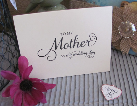 Hochzeit - Wedding Card, To My Mother on my wedding day, Wedding Cards (1) Card