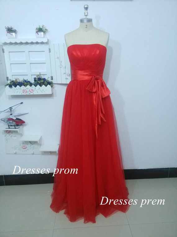 Wedding - Long Bridesmaid Dress - Beach Bridesmaid Dress / Red Bridesmaid Dress / Simple Bridesmaid Dress / Red Prom Dress / Long Prom Dress