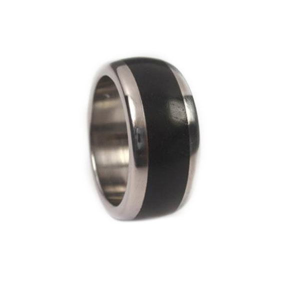 Wedding - African Blackwood Ring,Wooden Wedding Band, Ring Armor Included
