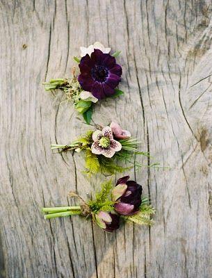 Wedding - Purple-lavender-boutonnieres - Once Wed