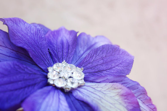 Wedding - purple flower clips, bridesmaid flower pins, wedding hair, hair accessories, bridal hair piece, flower hair clips
