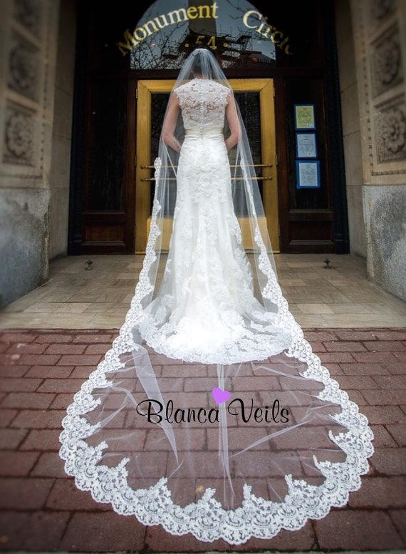 Hochzeit - Beautiful Lace Wedding Veil