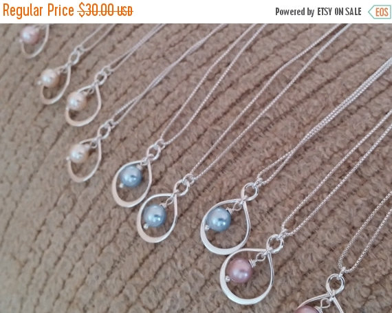 زفاف - FALL SALE Swarovski Pearl Infinity Necklace and Chain - Sterling Silver - Wedding Jewelry