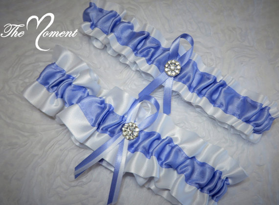 Hochzeit - White and Purple Garter Set, Keepsake and Toss-away Garter Set, Ribbon Garter, Prom Garter, Organza Garter, Bridal Garter, Wedding Garter