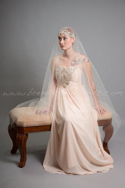 Wedding - Rhinestone Juliet Cap Veil, Great Gatsby Bridal Veil, 1920s Inspired Wedding Veil - Sasha
