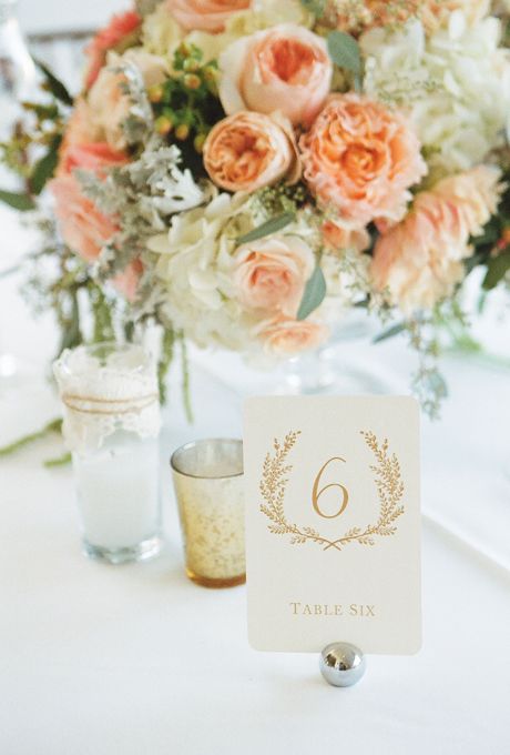 Wedding - Elegant Peach And Cream Centerpieces