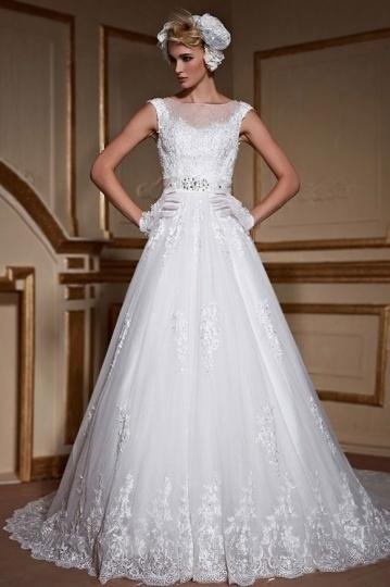Mariage - Chic Bateau Sleeveless Lace Up Lace Bridal Gown- AU$ 1,032.74 - DressesMallAU.com