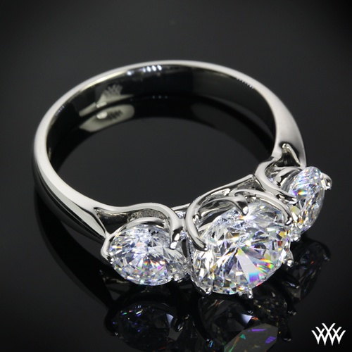 Свадьба - Platinum "Butterflies" 3 Stone Engagement Ring (Setting Only)