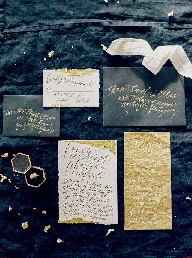 زفاف - Exquisite Black And Gold Winter Wedding Ideas